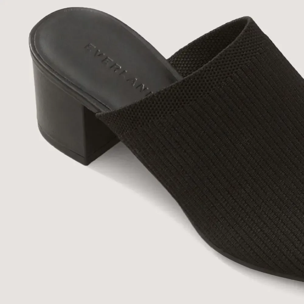 Everlane Glove Mule ReKnit Black Square Toe Block Heel Size 10.5 Sustainable - Picture 4 of 8